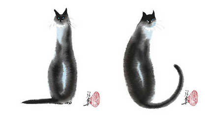 Chinese Cat Prints by Cheng Yan