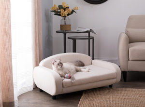 Paws & Purrs Upholstered Miniature Pet Sofa • hauspanther