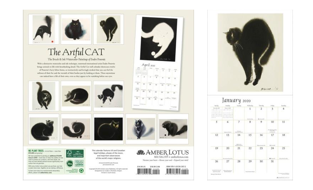The Artful Cat Calendar Features Elegant Cat Paintings By Endre Penovác