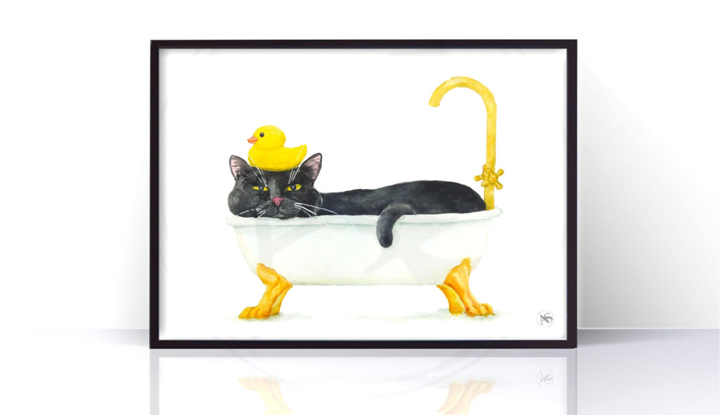 Cat Art For Your Bathroom: Entertainment While You Wash Your Hands 