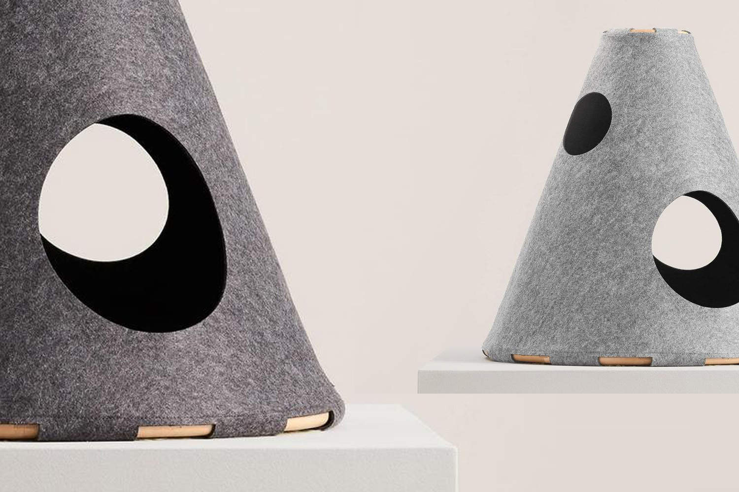 Modern felt cat caves