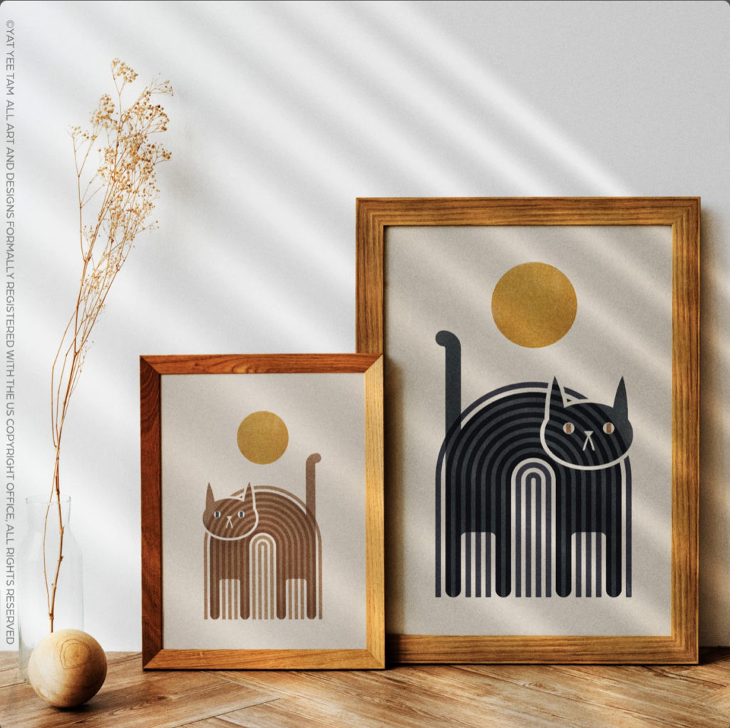 Mid-century Modern Cat Art from Feline Magic Design • hauspanther