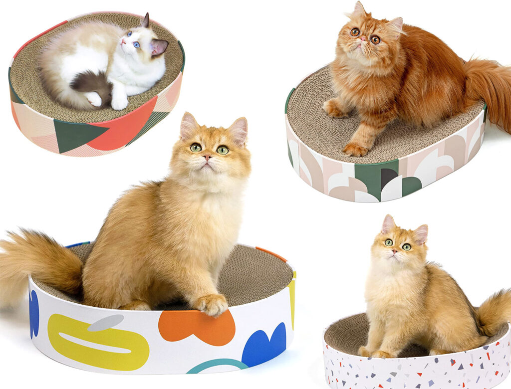 Simple Cardboard Cat Scratchers with Fresh New Designs • hauspanther