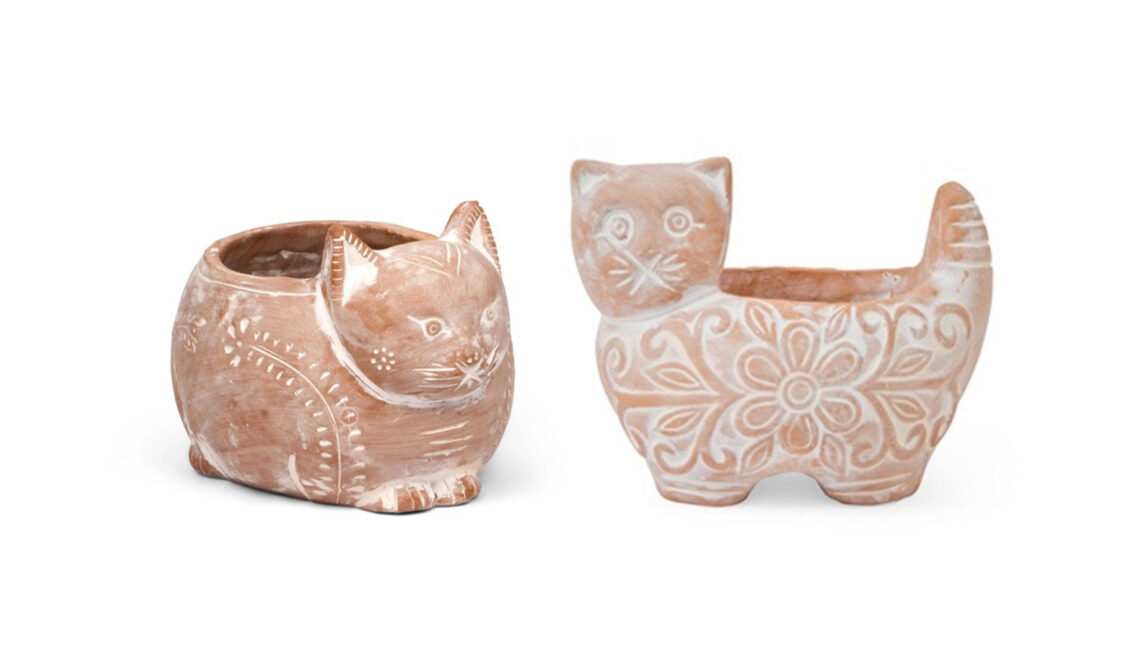 Handcrafted Terracotta Cat Planters