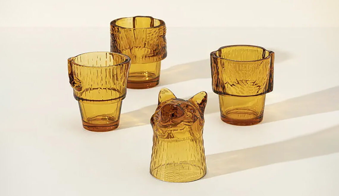 Stacking Cocktail Glasses For Every Cat Lover’s Bar Cart